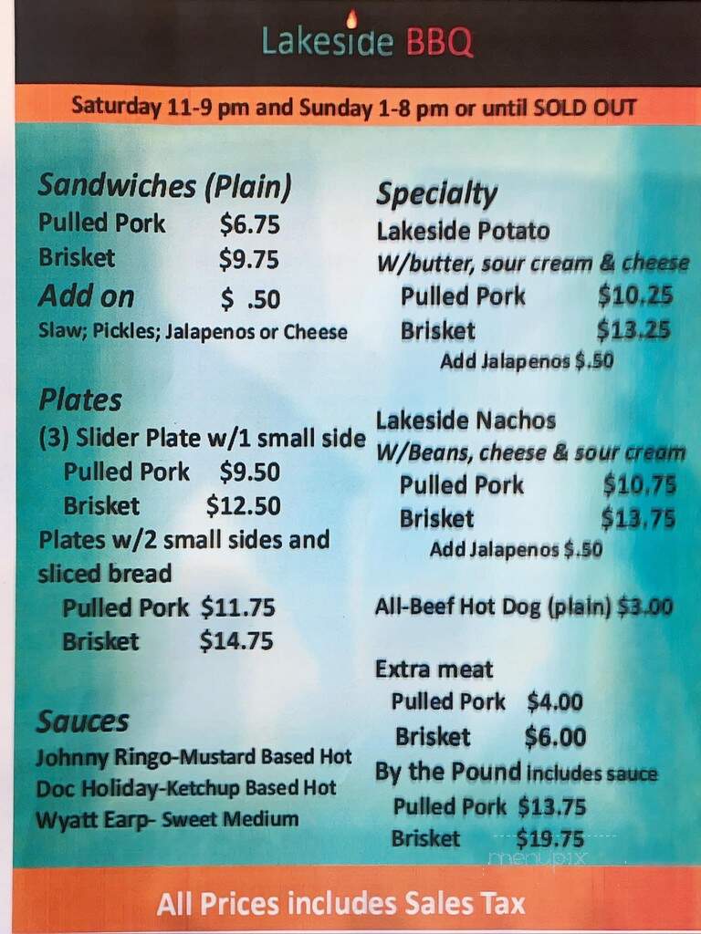 Lakeside Sno - Byrdstown, TN menu_pic