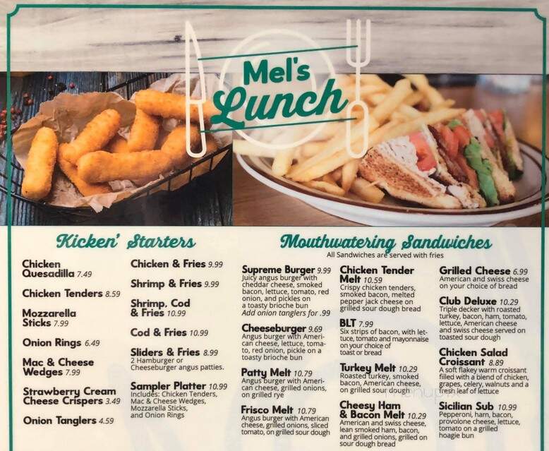 Mel's Hometown Restaurant - Corry, PA menu_pic