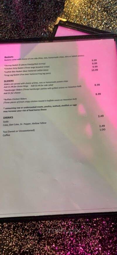 Nowhere Bar & Grill - Cookeville, TN menu_pic