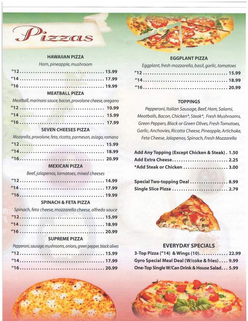 Pizza Di Roma and Pasta - Martin, TN menu_pic