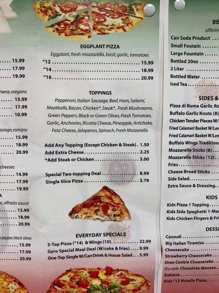 Pizza Di Roma and Pasta - Martin, TN menu_pic