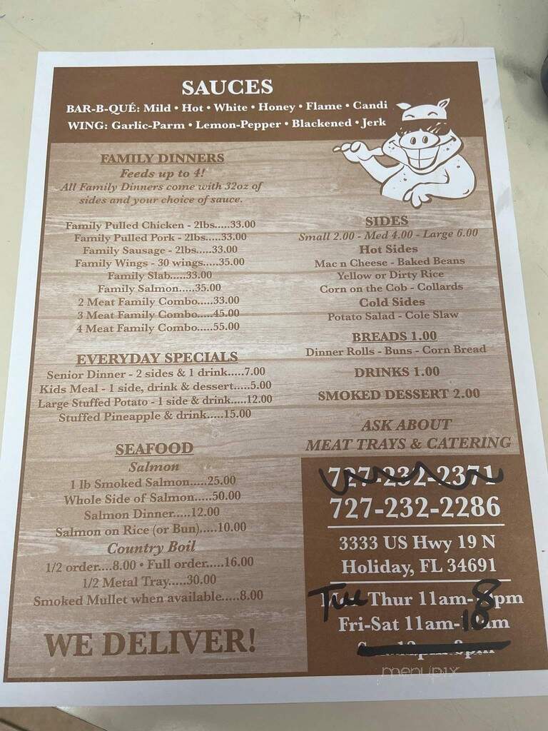 Roberts Smokin' BBQ 2 - Holiday, FL menu_pic