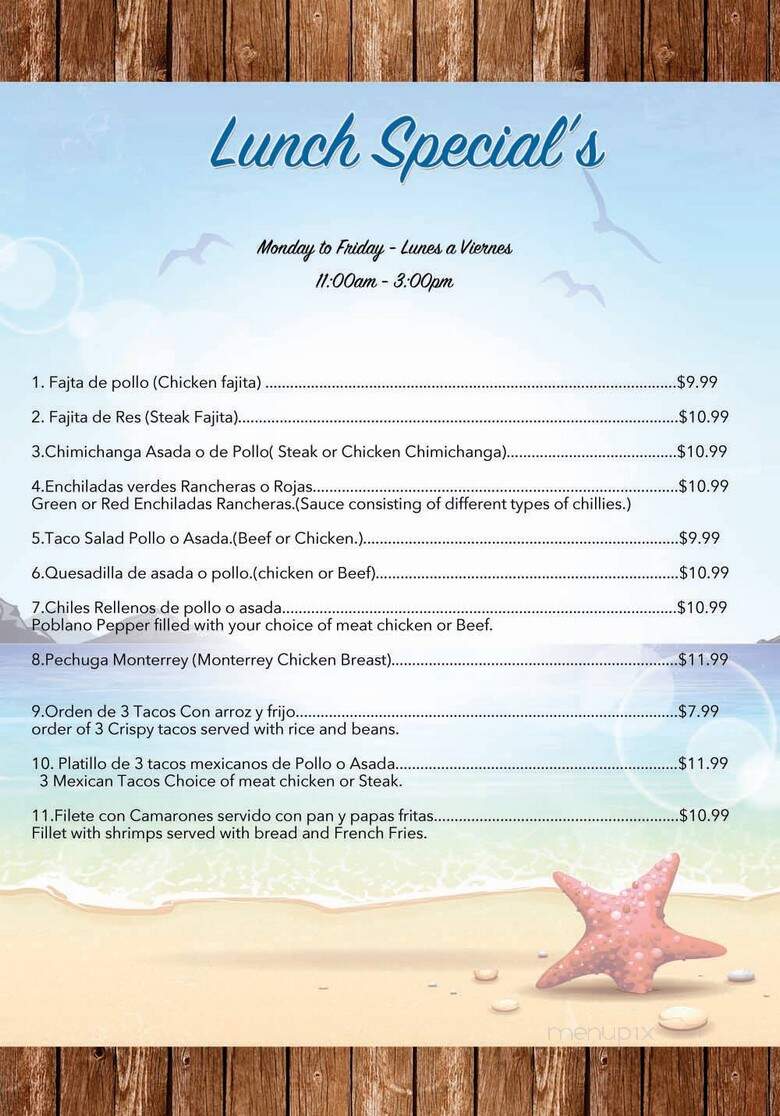 Villa del Mar - Baton Rouge, LA menu_pic
