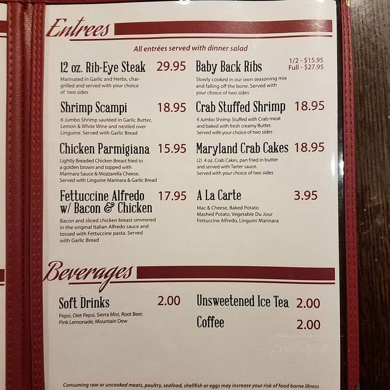 Windows On 4th - Williamsport, PA menu_pic