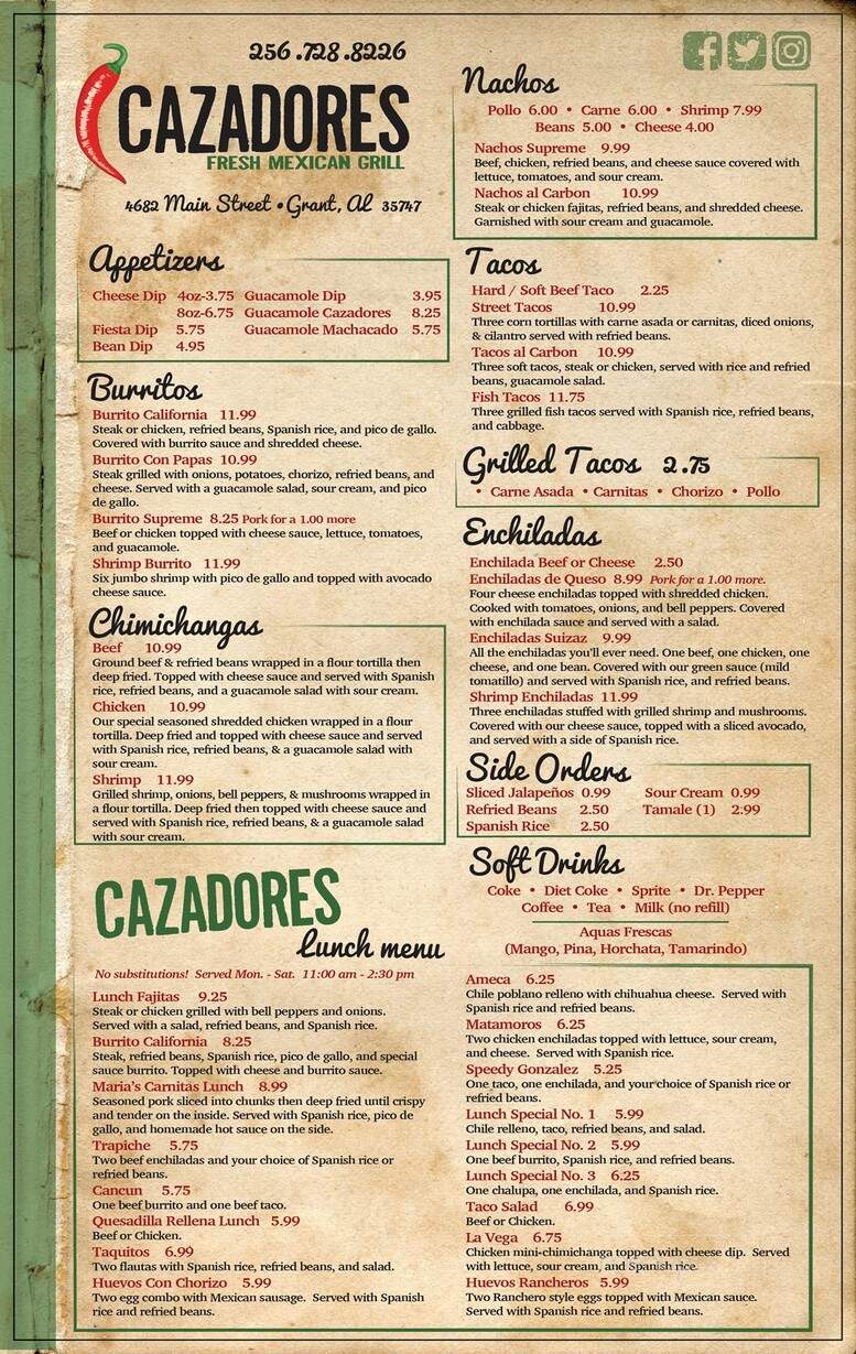 Cazadores Fresh Mexican Grill - Grant, AL