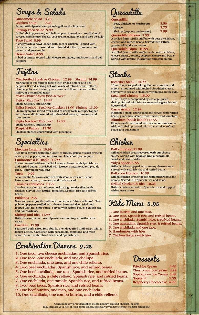 Cazadores Fresh Mexican Grill - Grant, AL menu_pic