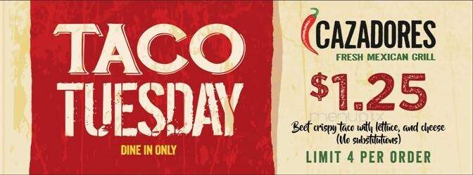 Cazadores Fresh Mexican Grill - Grant, AL menu_pic