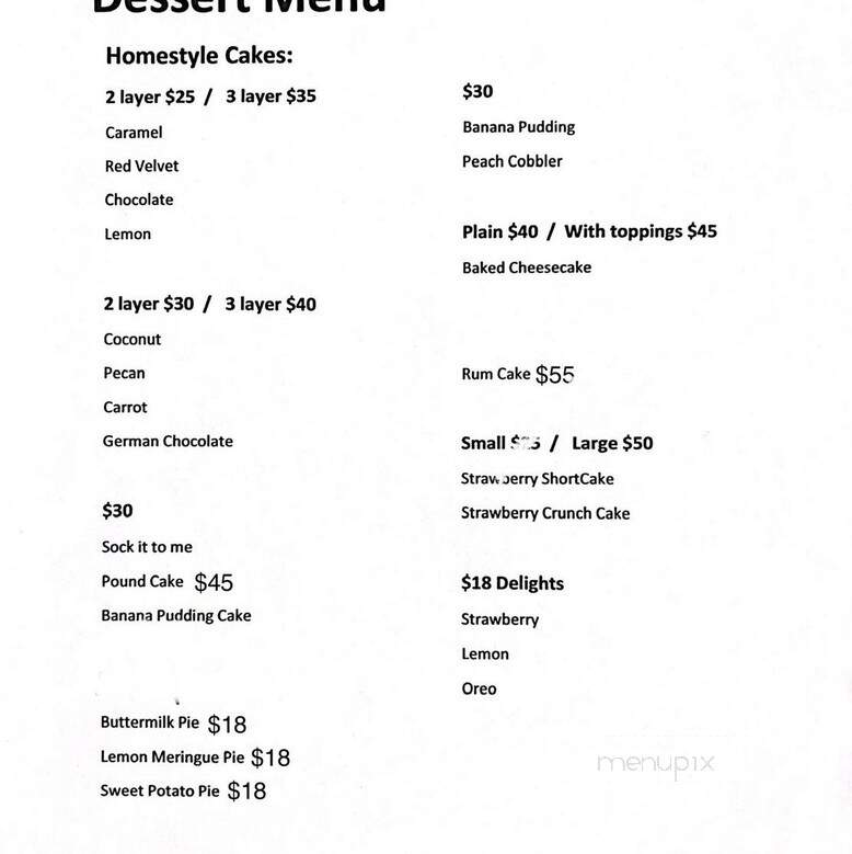 Corine's Cakes and Catering - Muskegon, MI menu_pic