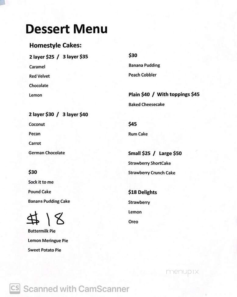 Corine's Cakes and Catering - Muskegon, MI menu_pic