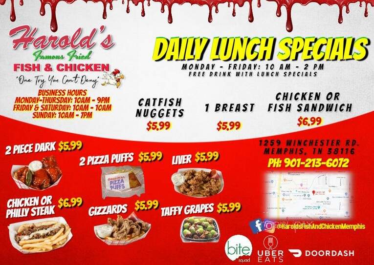 Harold's Fish & Chicken - Memphis, TN menu_pic