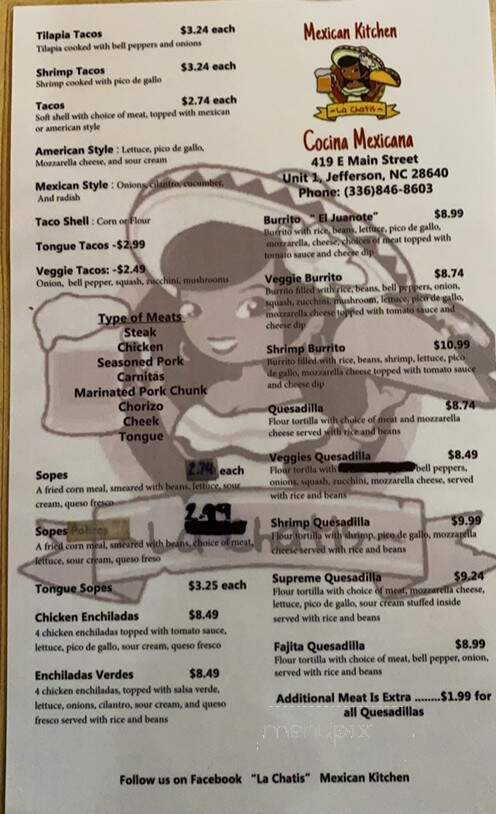 La Chatis Mexican Kitchen - Jefferson, NC menu_pic