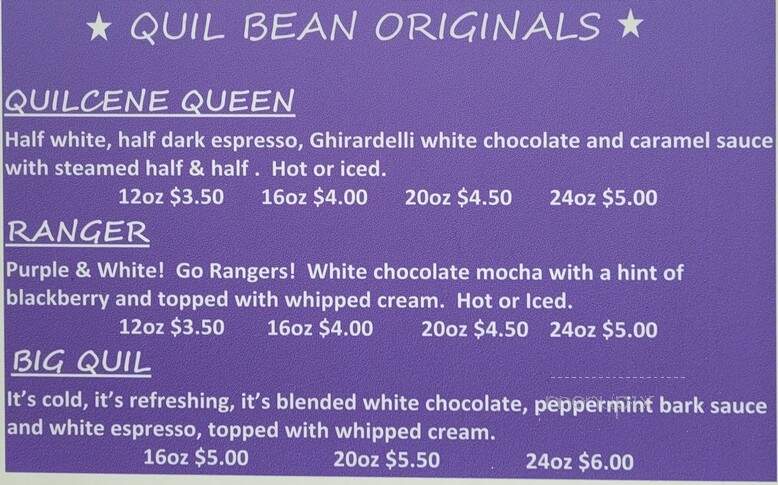 Quil Bean Espresso - Quilcene, WA menu_pic
