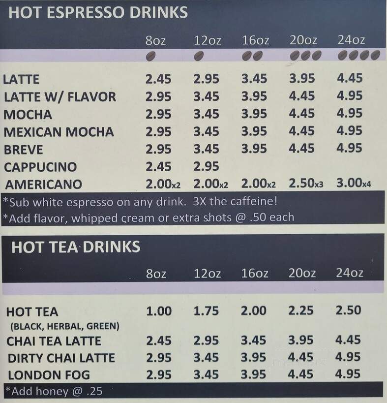 Quil Bean Espresso - Quilcene, WA menu_pic