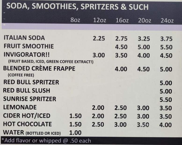 Quil Bean Espresso - Quilcene, WA menu_pic