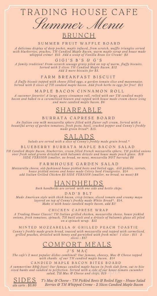 Trading House Cafe - Peru, IN menu_pic