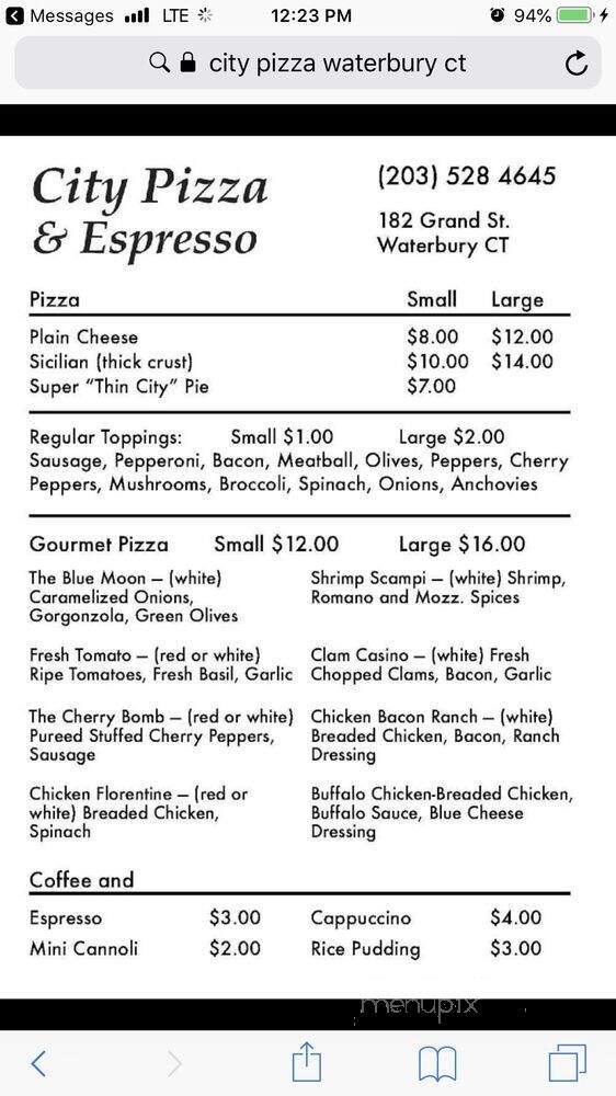 City Pizza and Espresso - Waterbury, CT
