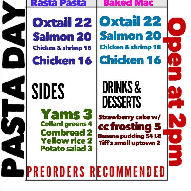 Tiff's Soul Food - Paterson, NJ menu_pic