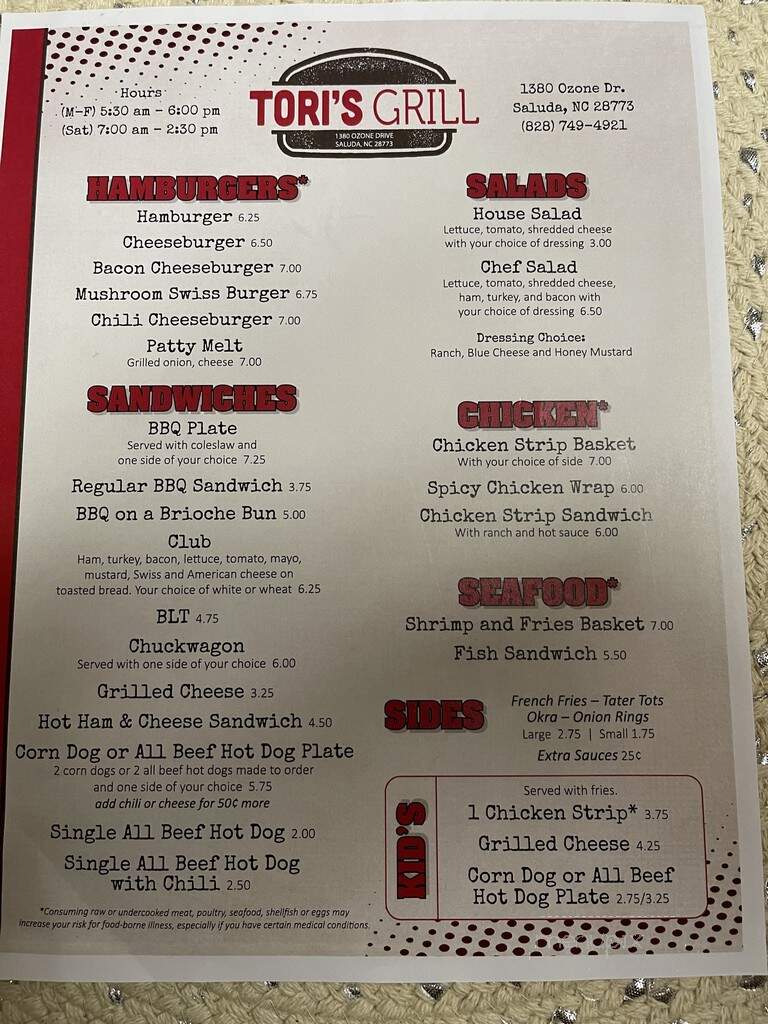 Tori's Grill - Saluda, NC