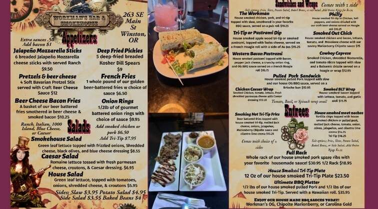Workmans Bar & Smokehouse - Winston, OR menu_pic