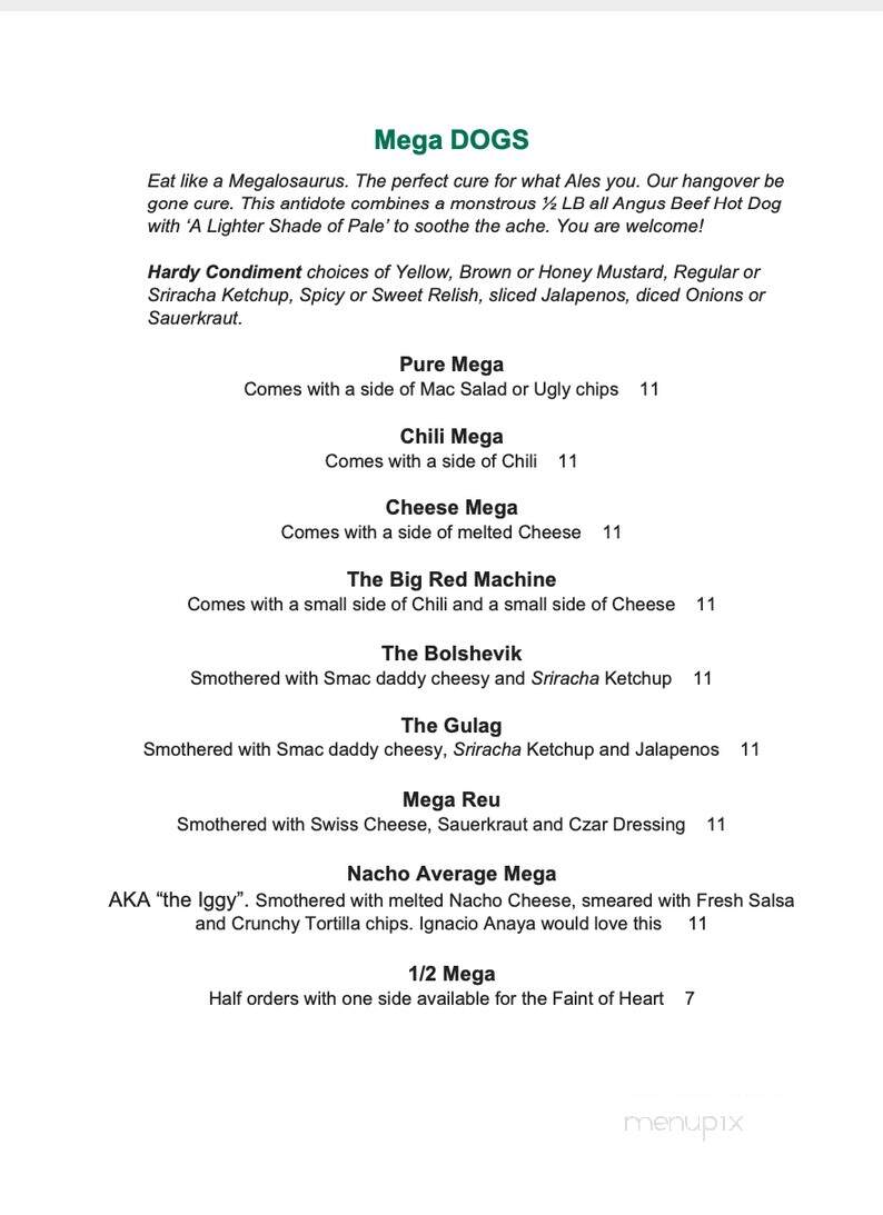Czar's Brewery - Exeter, NH menu_pic