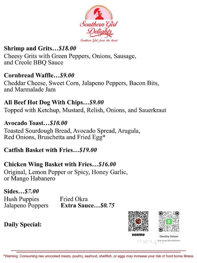 Southern Girl Delights - Vancouver, WA menu_pic