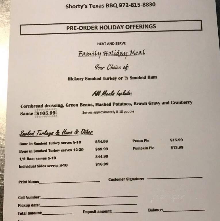 Shorty's Texas Bar-B-Q - Seagoville, TX