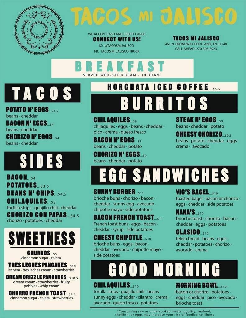 Tacos Mi Jalisco - Portland, TN menu_pic