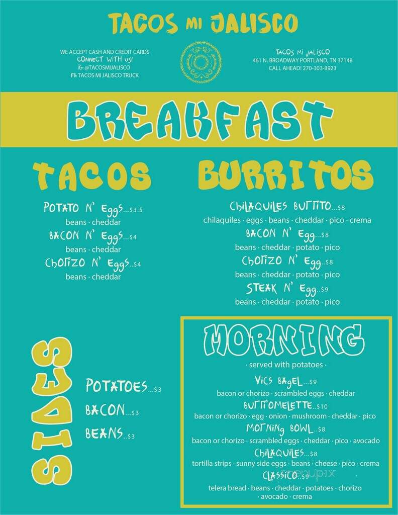 Tacos Mi Jalisco - Portland, TN menu_pic