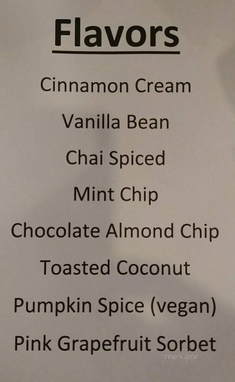 The Dreamery - Elizabethtown, KY menu_pic