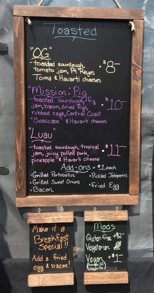 Toasted Artisan Grilled Cheese - Salinas, CA menu_pic