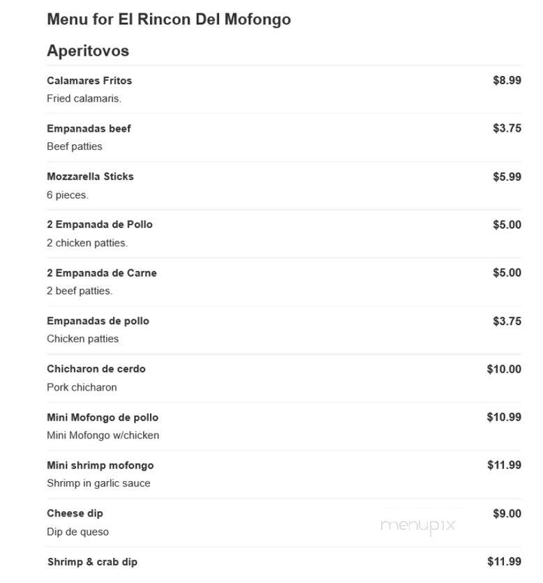 El Rincon Del Mofongo - Port Charlotte, FL menu_pic