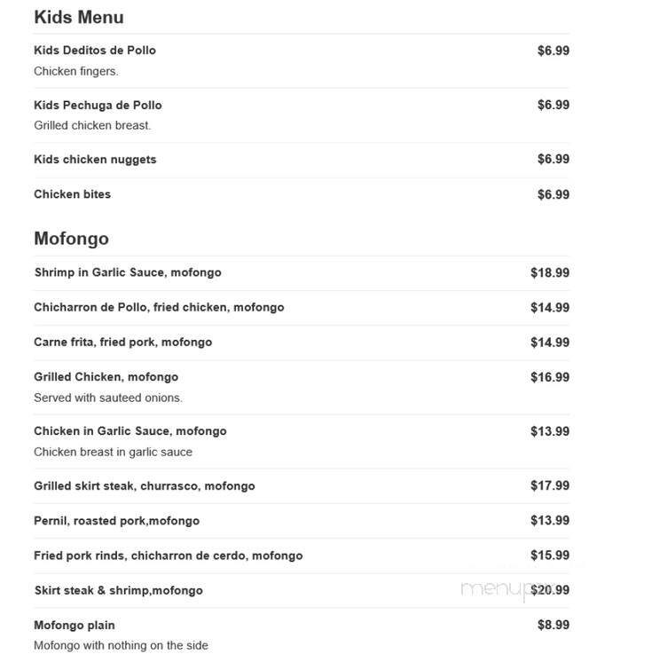 El Rincon Del Mofongo - Port Charlotte, FL menu_pic
