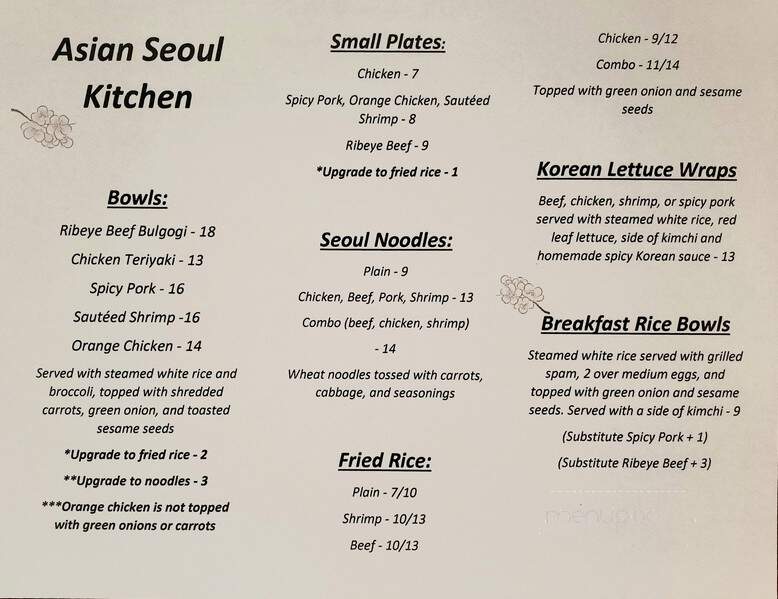 Asian Seoul - Maricopa, AZ menu_pic