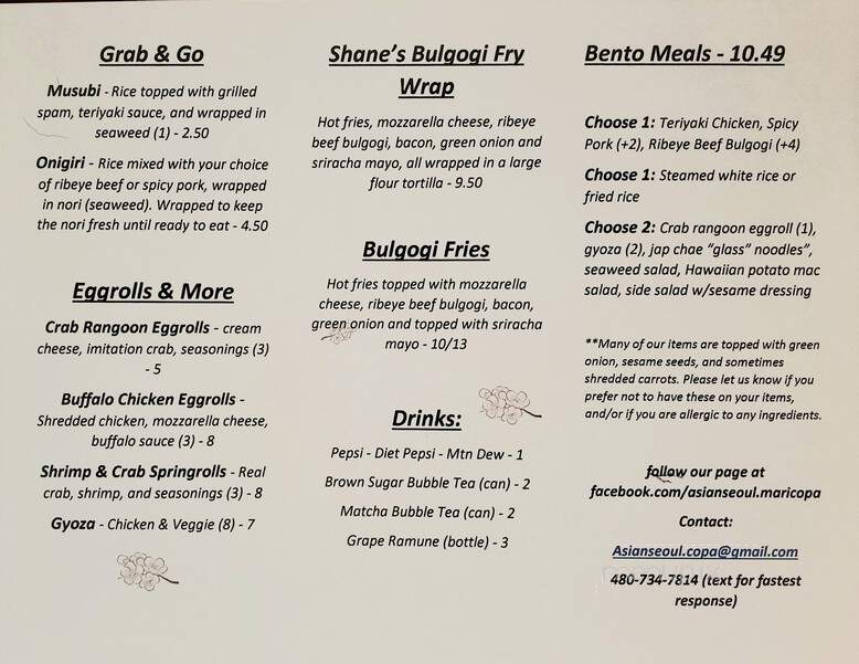 Asian Seoul - Maricopa, AZ menu_pic