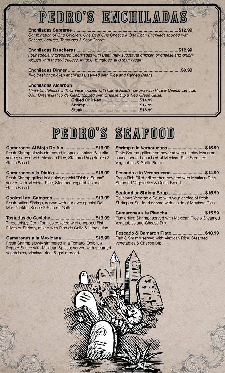 Pedros Tacos and Tequila Bar - Opelousas, LA menu_pic