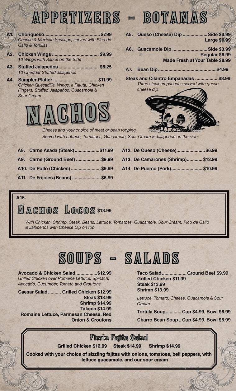Pedros Tacos and Tequila Bar - Opelousas, LA menu_pic