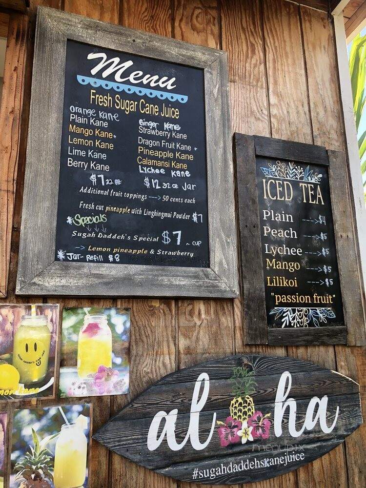 Sugah Daddeh's Kane Juice - Kahuku, HI menu_pic