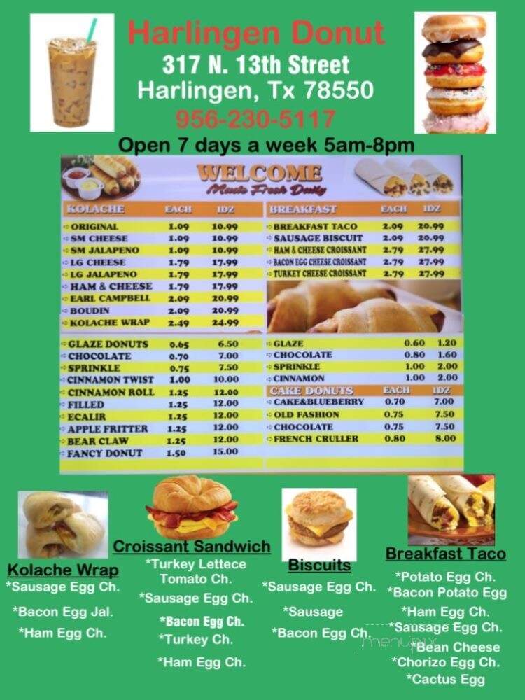 Harlingen Donut - Harlingen, TX menu_pic