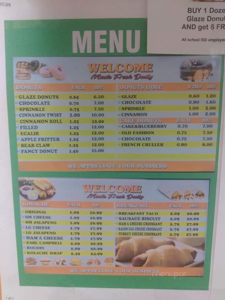 Harlingen Donut - Harlingen, TX menu_pic