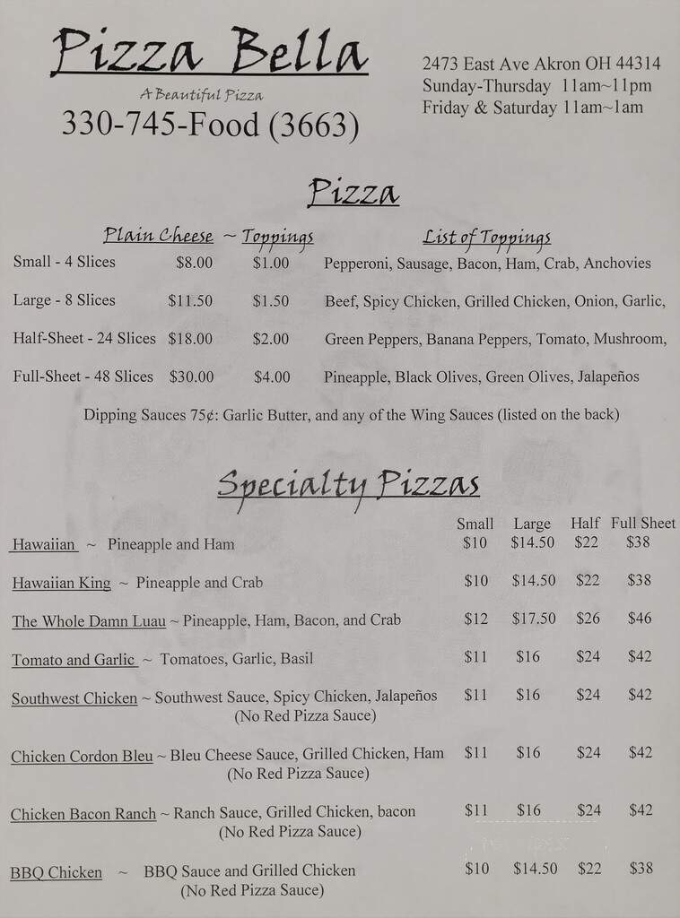 Pizza Bella - Akron, OH
