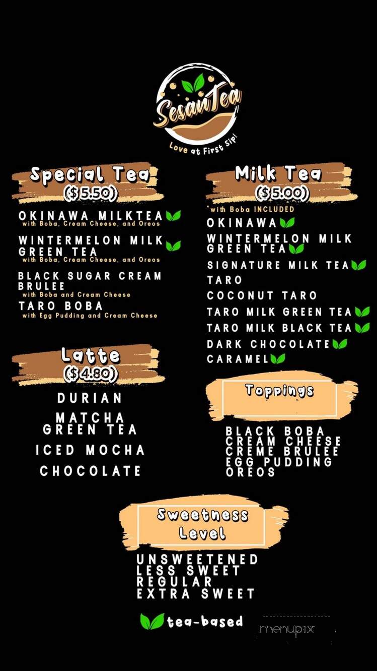 SesanTea - Roy, UT menu_pic