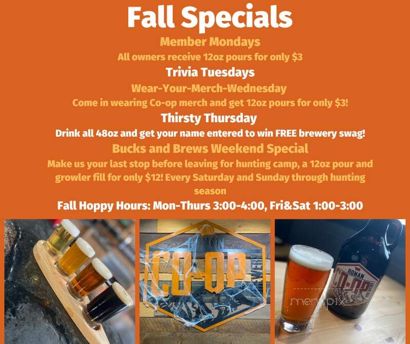 Ronan Cooperative Brewery - Ronan, MT menu_pic
