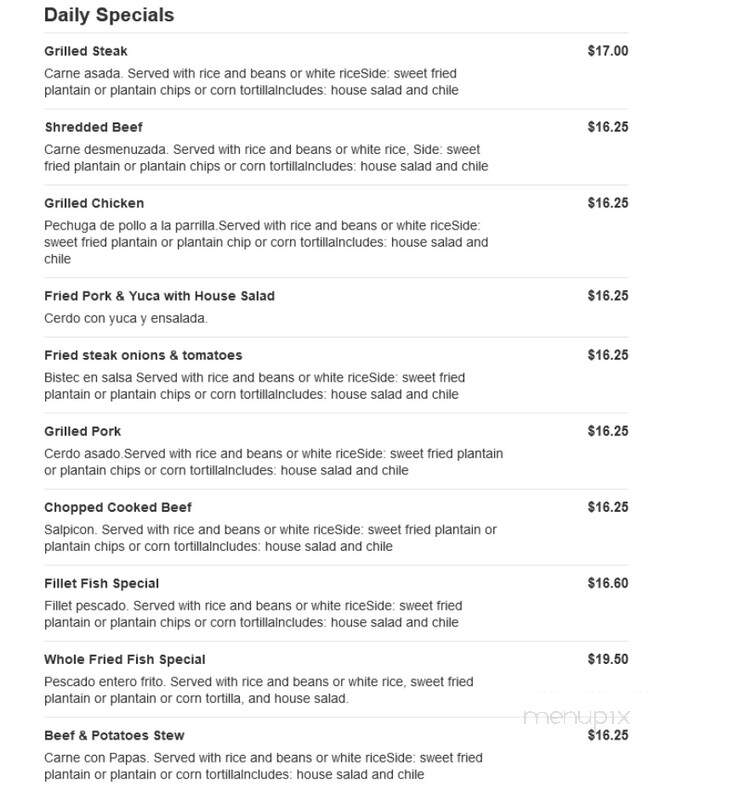 La Parrilla Fritanga - Fort Lauderdale, FL menu_pic