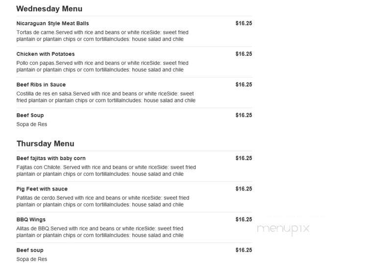 La Parrilla Fritanga - Fort Lauderdale, FL menu_pic