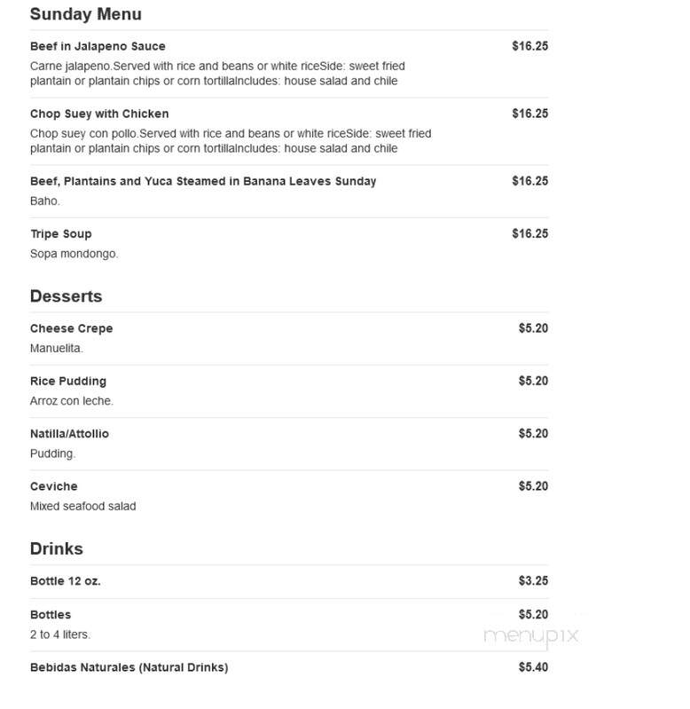 La Parrilla Fritanga - Fort Lauderdale, FL menu_pic
