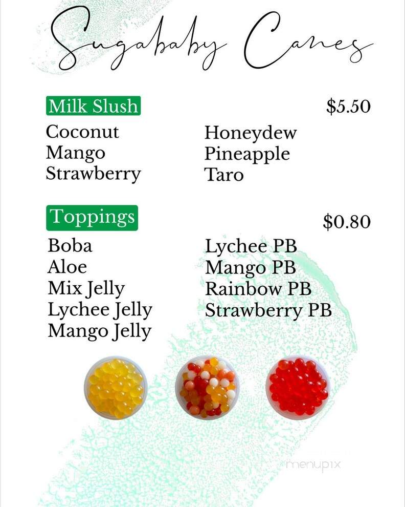 Sugababy Canes - Rockwall, TX menu_pic