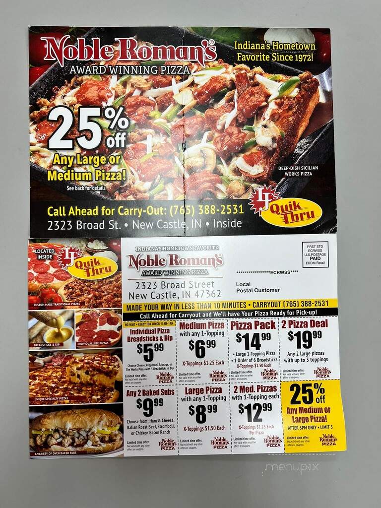 LJ's Quik Thru - New Castle, IN menu_pic