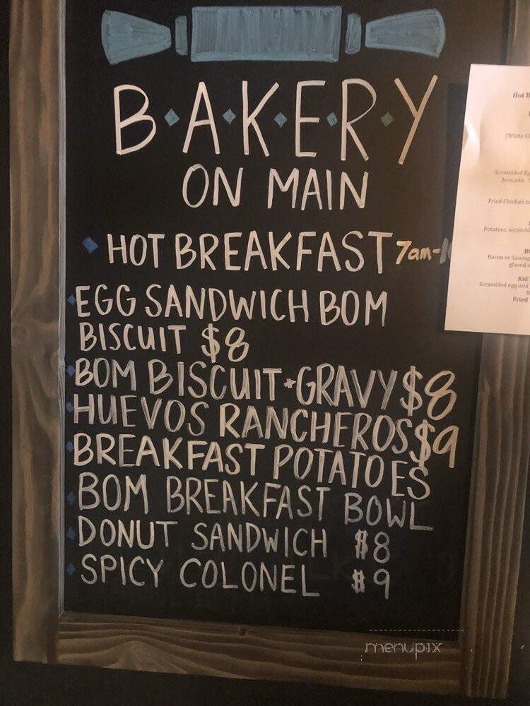 Bakery on Main - Waconia, MN menu_pic