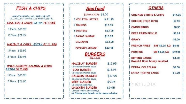 Turtle Island Fish and Chips - Port Alberni, BC menu_pic