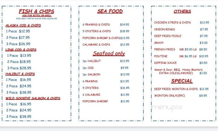 Turtle Island Fish and Chips - Port Alberni, BC menu_pic